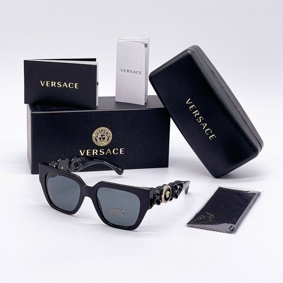 New Versace Women's Black Cat Eye Sunglasses